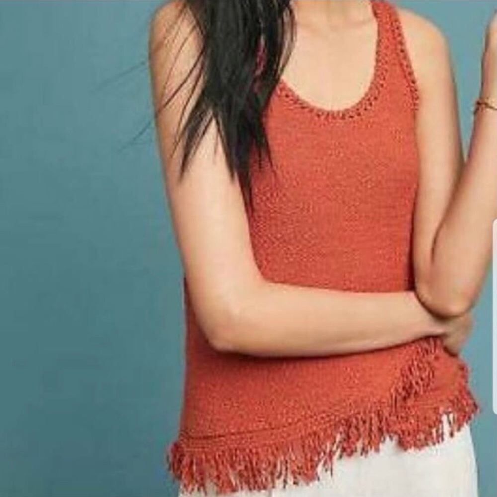 AKEMI + KIN Anthropologie Tank Top Fringe Sweater